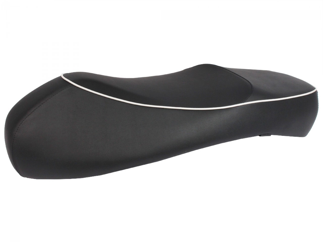 selle "double" noire avec passepoil blanc pour Vespa GTS