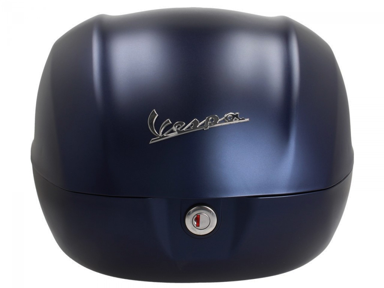 Kit top case 32L bleu foncé mat opaque (288/A), coussin dorsal marron pour Vespa Primavera