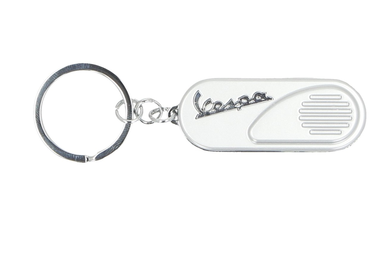 Porte-clés Vespa, capot latéral classique argenté