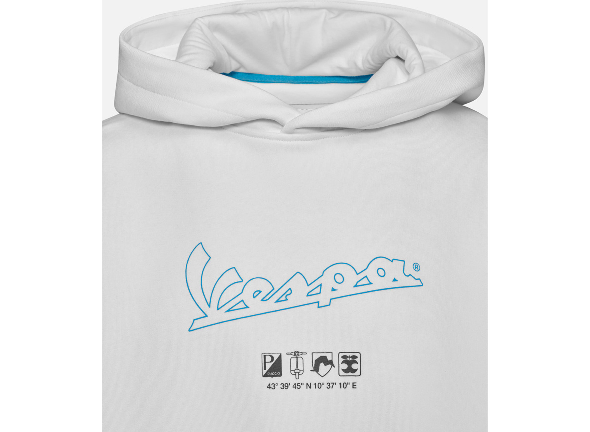 Sweat à capuche Vespa blanc, collection DEC