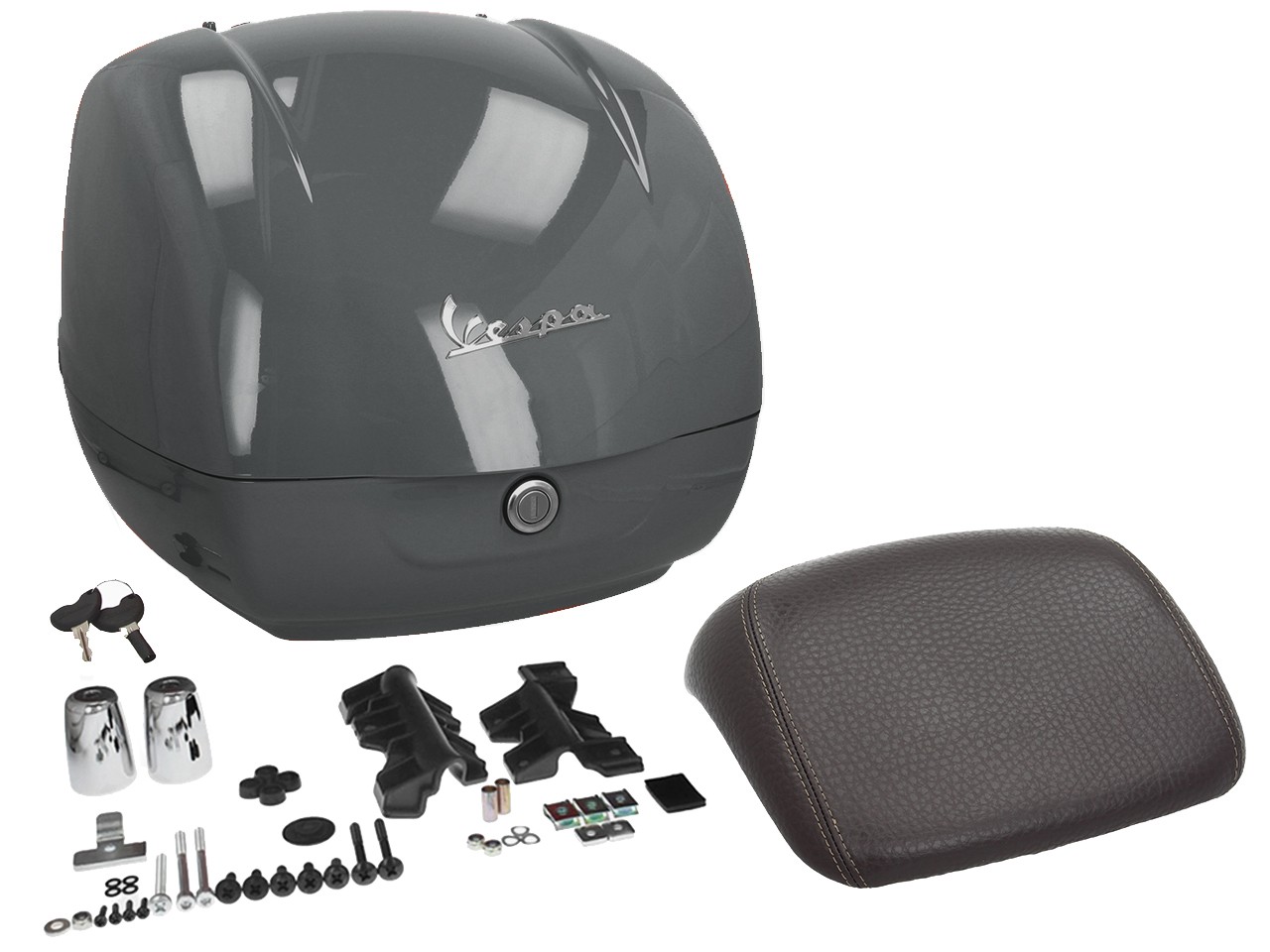 Top case original pour Vespa GTS - G03 Titan Grey / Grigio Travolgente GLC