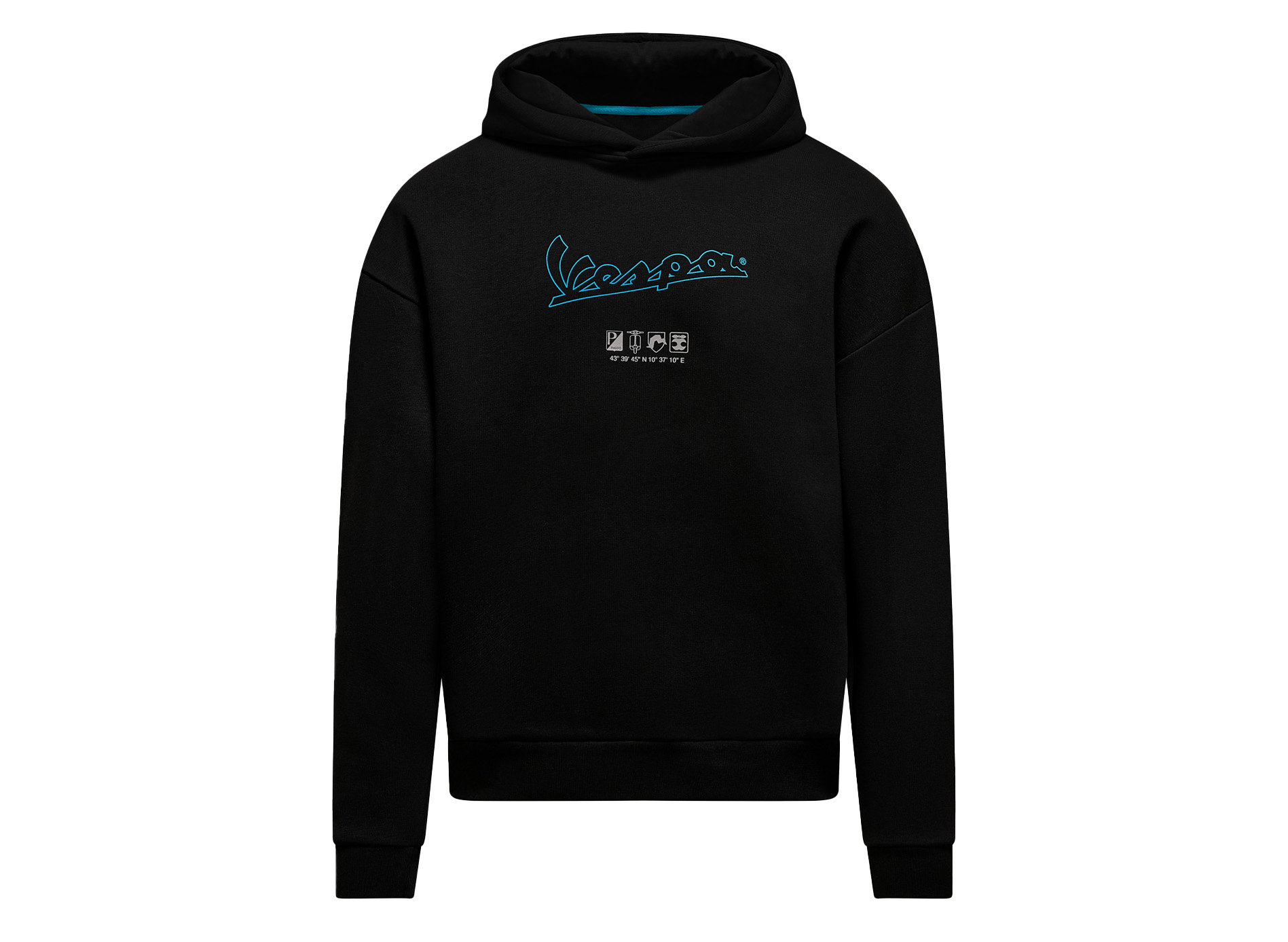 Hoodie Vespa noir collection DEC