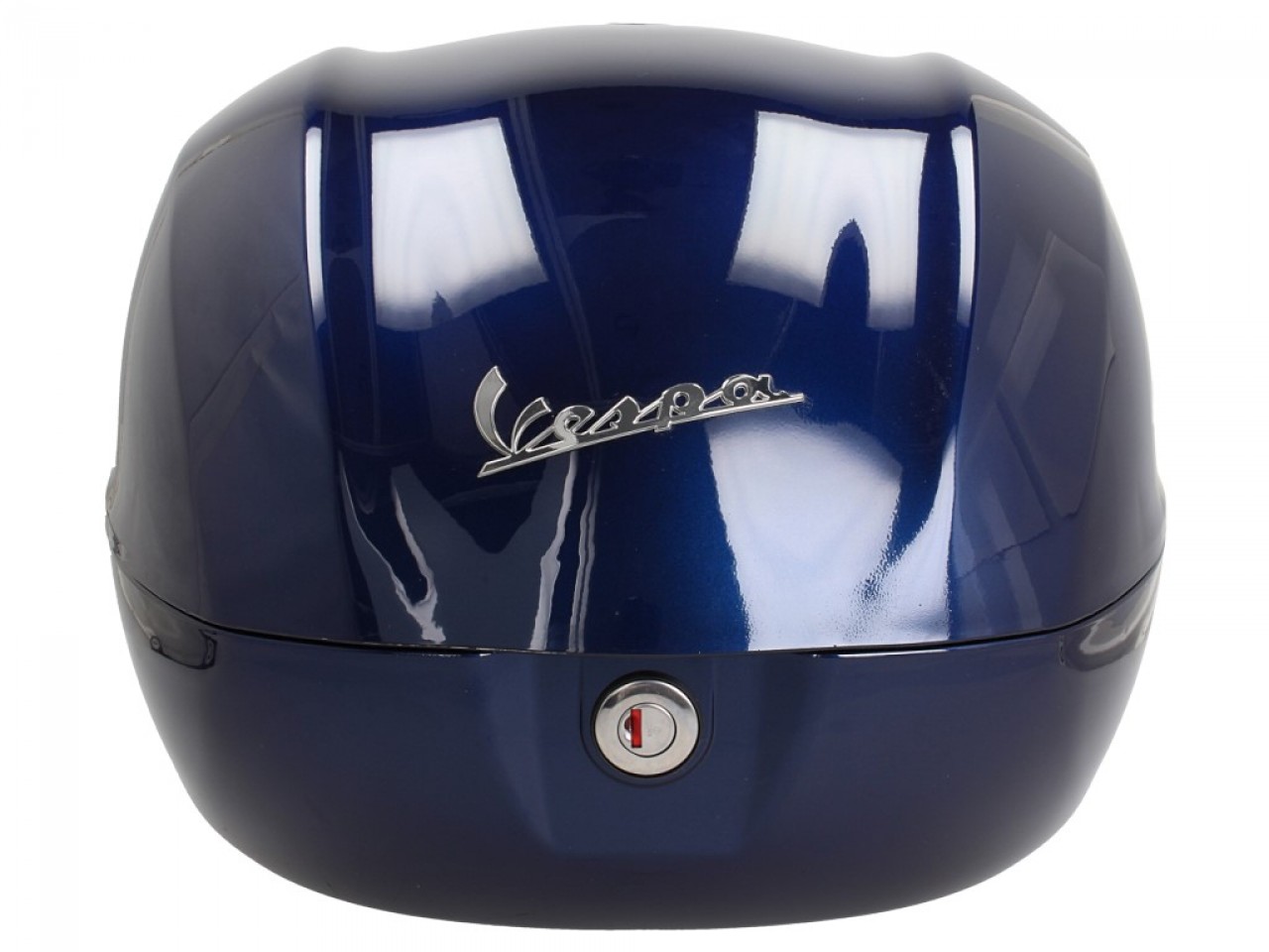 Kit top case 32L bleu foncé (289/A), coussin dorsal noir pour Vespa Primavera