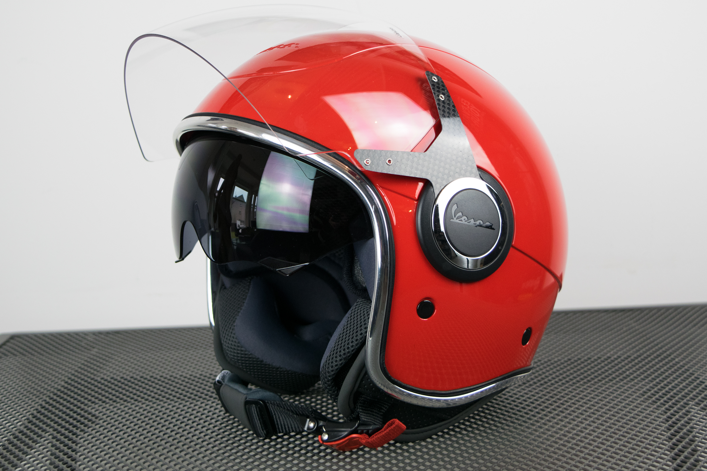Casque jet Vespa VJ rouge