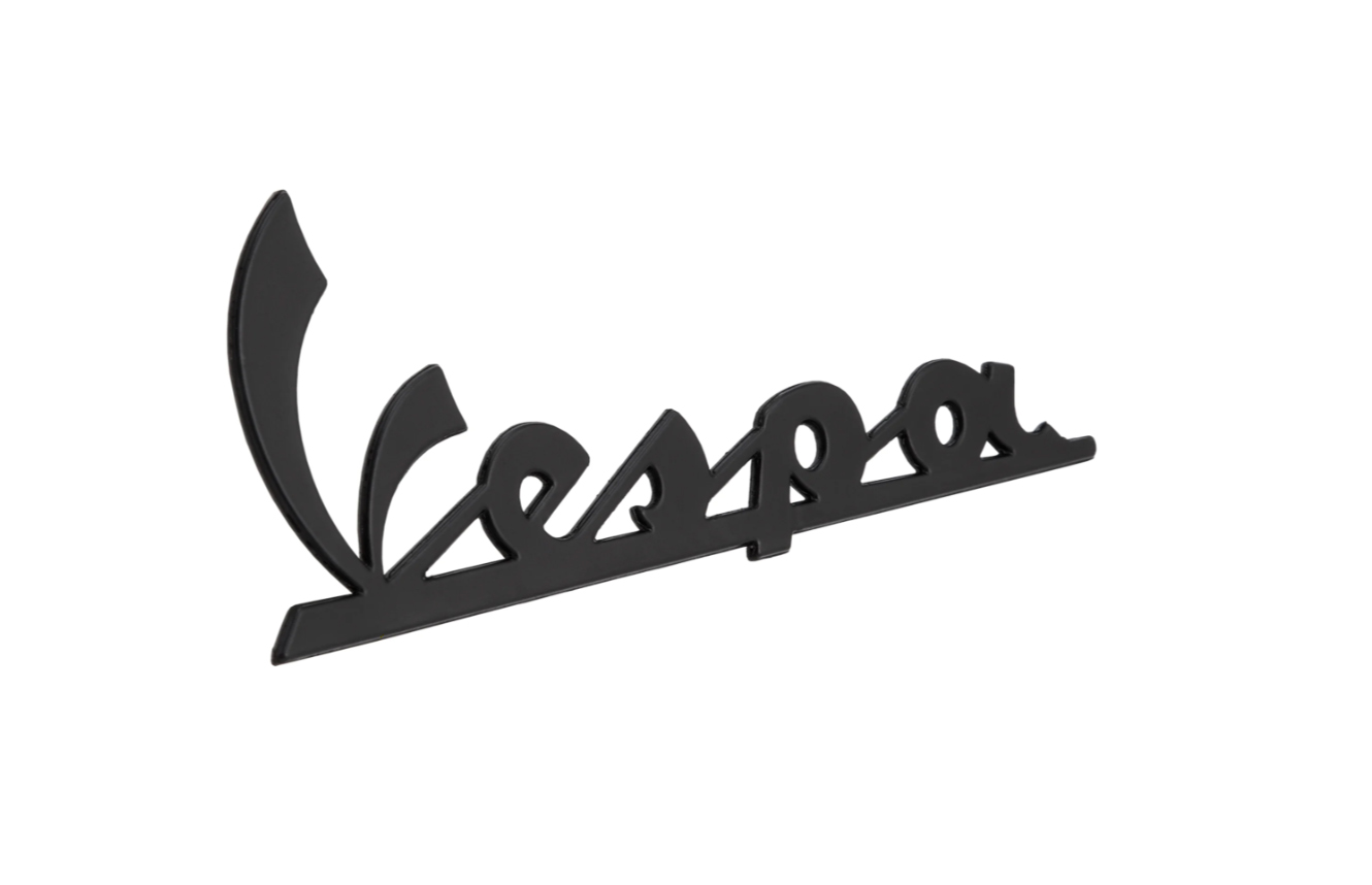 Inscription "Vespa" plaque de jambe avant - noir/anthracite brillant