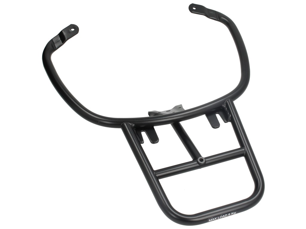 Porte-bagages arrière noir mat pour Vespa Primavera / Sprint / Elettrica