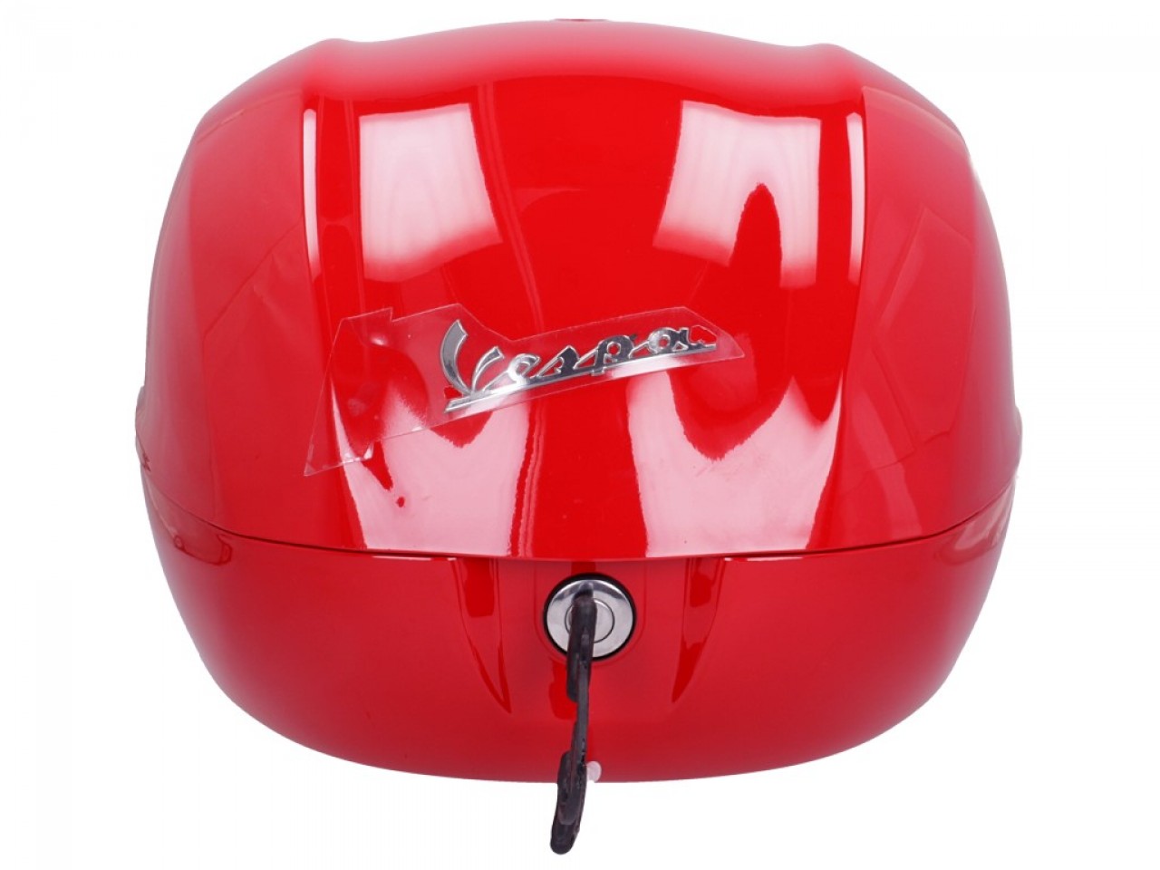 Kit top case 32L rouge dragon (894), coussin dorsal noir pour Vespa Sprint / Primavera