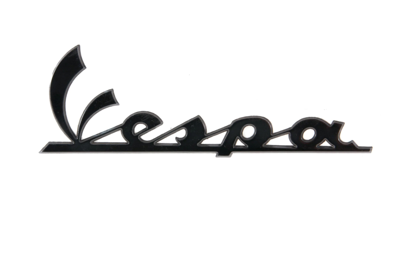Inscription "Vespa" plaque de jambe avant - noir/anthracite brillant