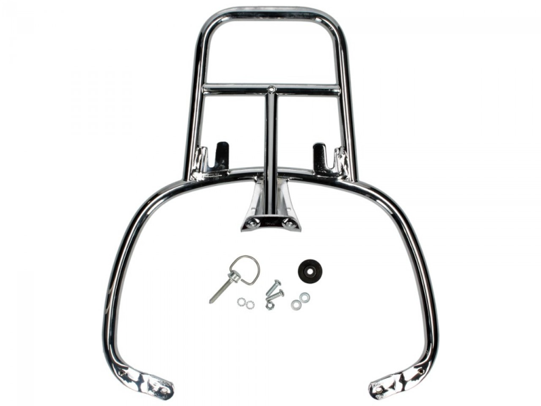 Porte-bagages arrière chromé pour Vespa Primavera / Sprint / Elettrica