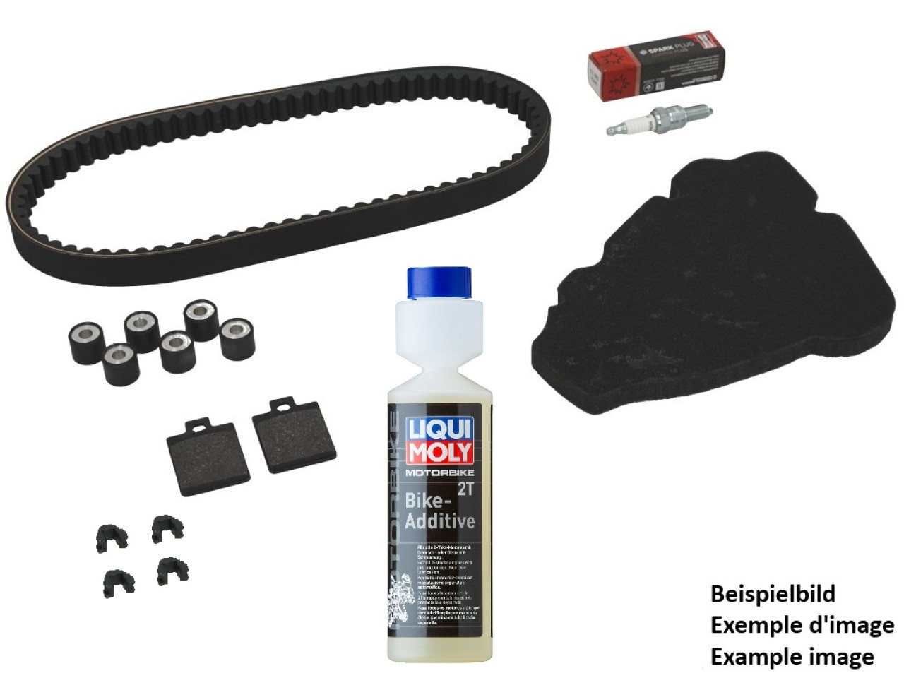 Kit d'inspection Premium (OEM) avec plaquettes de frein + additif Piaggio Beverly 300 HPE 2021-2024