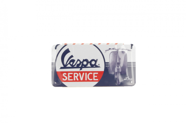 Plaque métallique Vespa Service Vespa, 10x20 mm