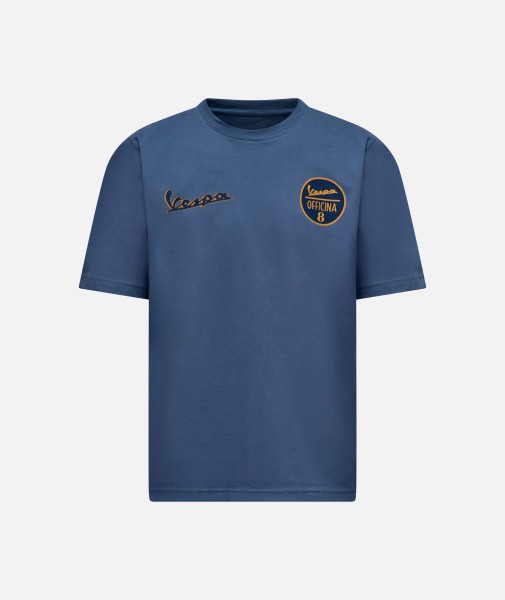 T-shirt Vespa Officina 8 bleu