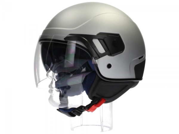 Casque jet Piaggio PJ gris, mat
