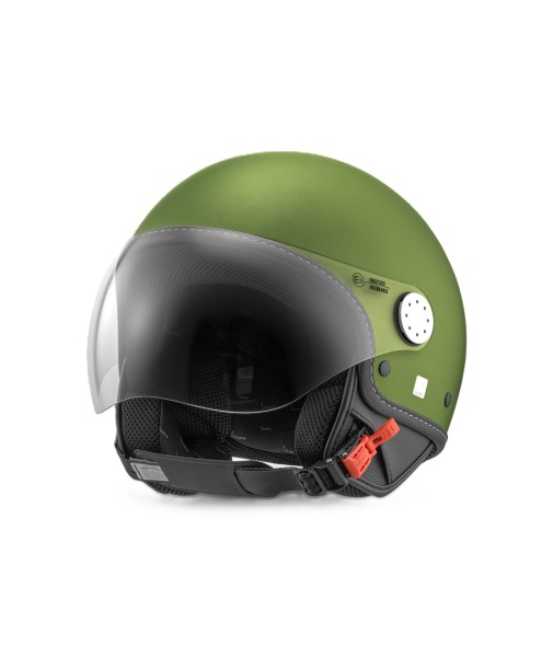 Casque jet Vespa, visière longue Vespa, vert mat (V29) - L1