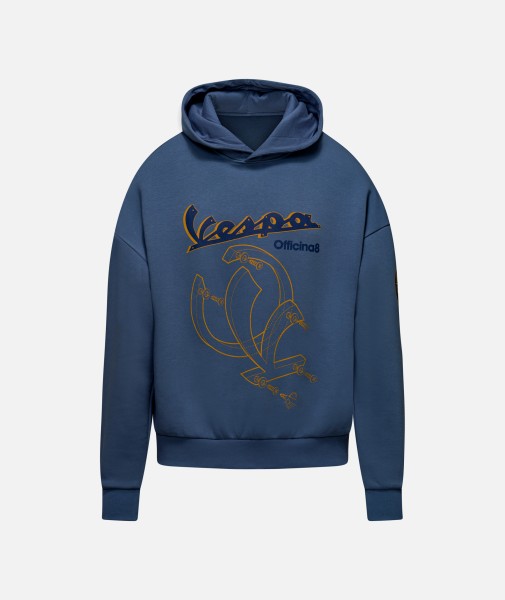 Hoodie Vespa Officina 8 bleu
