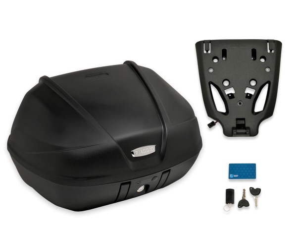 Top Case Kit Keyless 52L (y compris plaque de maintien) pour Beverly HPE Original Piaggio