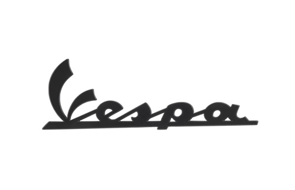 Inscription "Vespa" plaque de jambe avant - noir/anthracite brillant