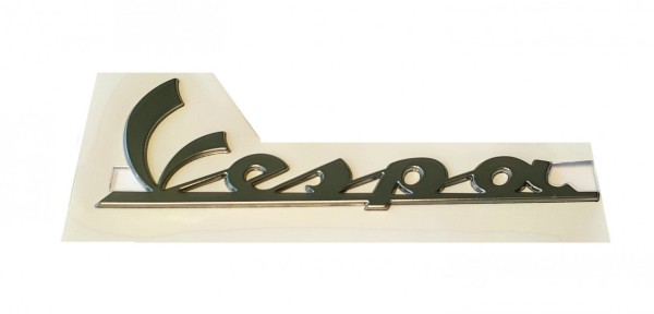 Inscription, motif : Vespa, à gauche, chromé, 150 x 49 mm
